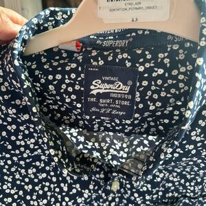 Superdry Men's Dark Blue Floral Button Down Shirt